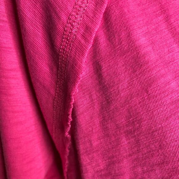 Soft Surroundings bright pink keyhole back v neck top size Petite Extra Large XL - Picture 5 of 13